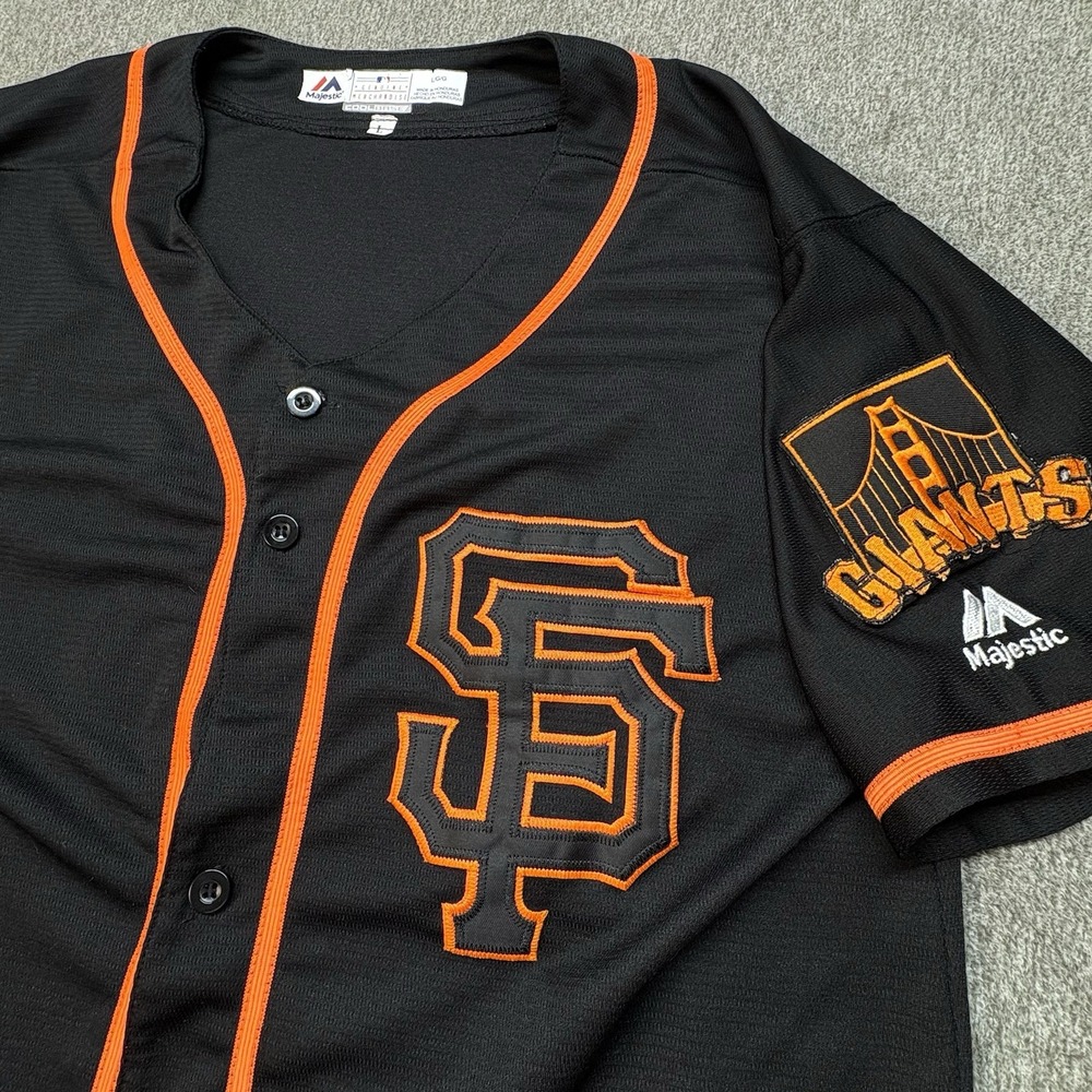 San Francisco Giants Majestic Cool Base Jersey Men's L Black Made in USA Mays 24